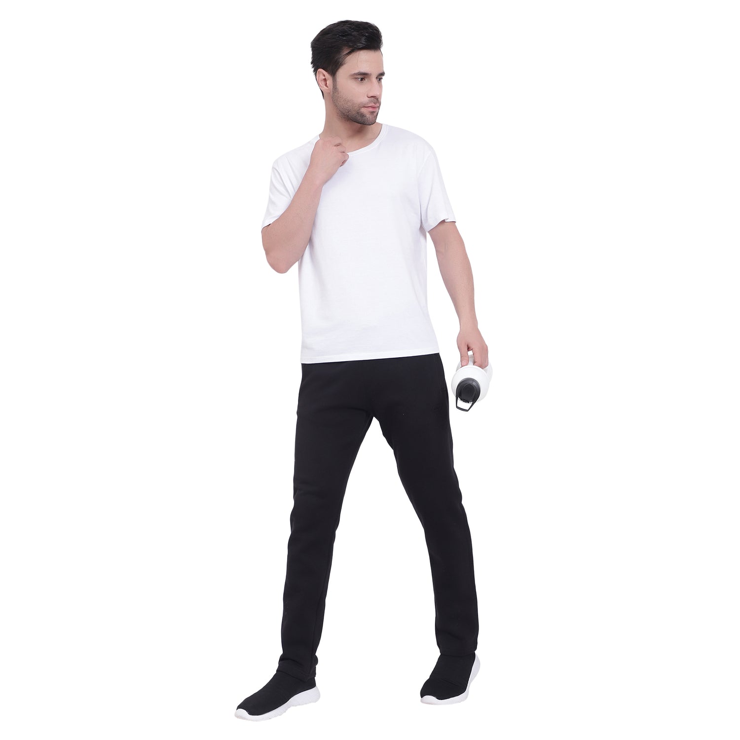 Slim Fit Solid Track Pants for Men & Unisex – Very Warm with Zip Pockets -911