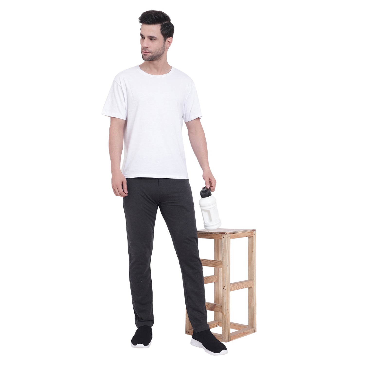 Men's Premium Cotton Terry Lounge Track Pants - 686