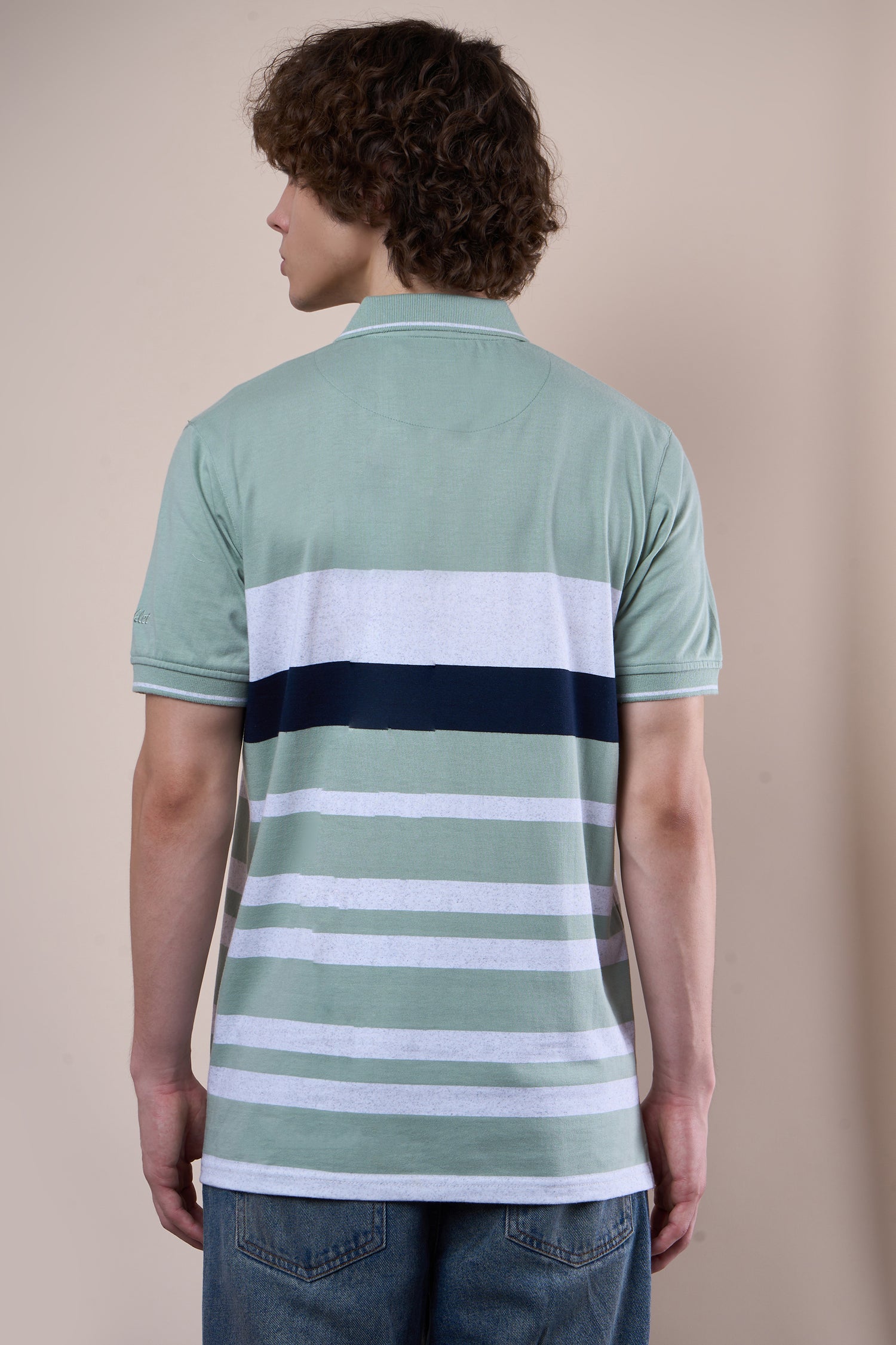 Striped Cotton Polo T-Shirt - 102529