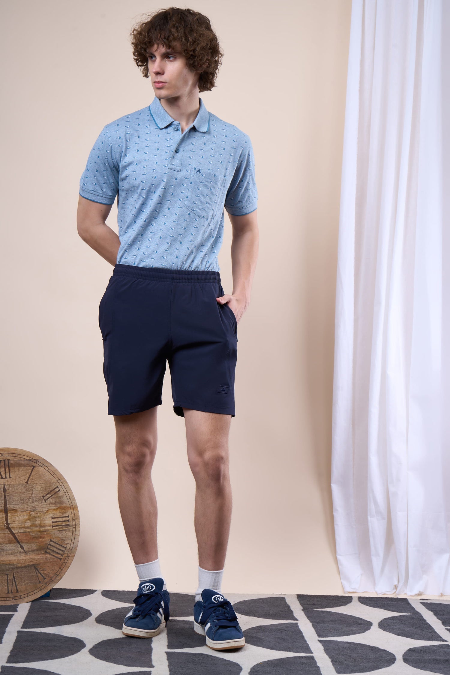 Men’s NS Sports Shorts – Regular Fit, Minimal Design with Zipper Pockets - 1301