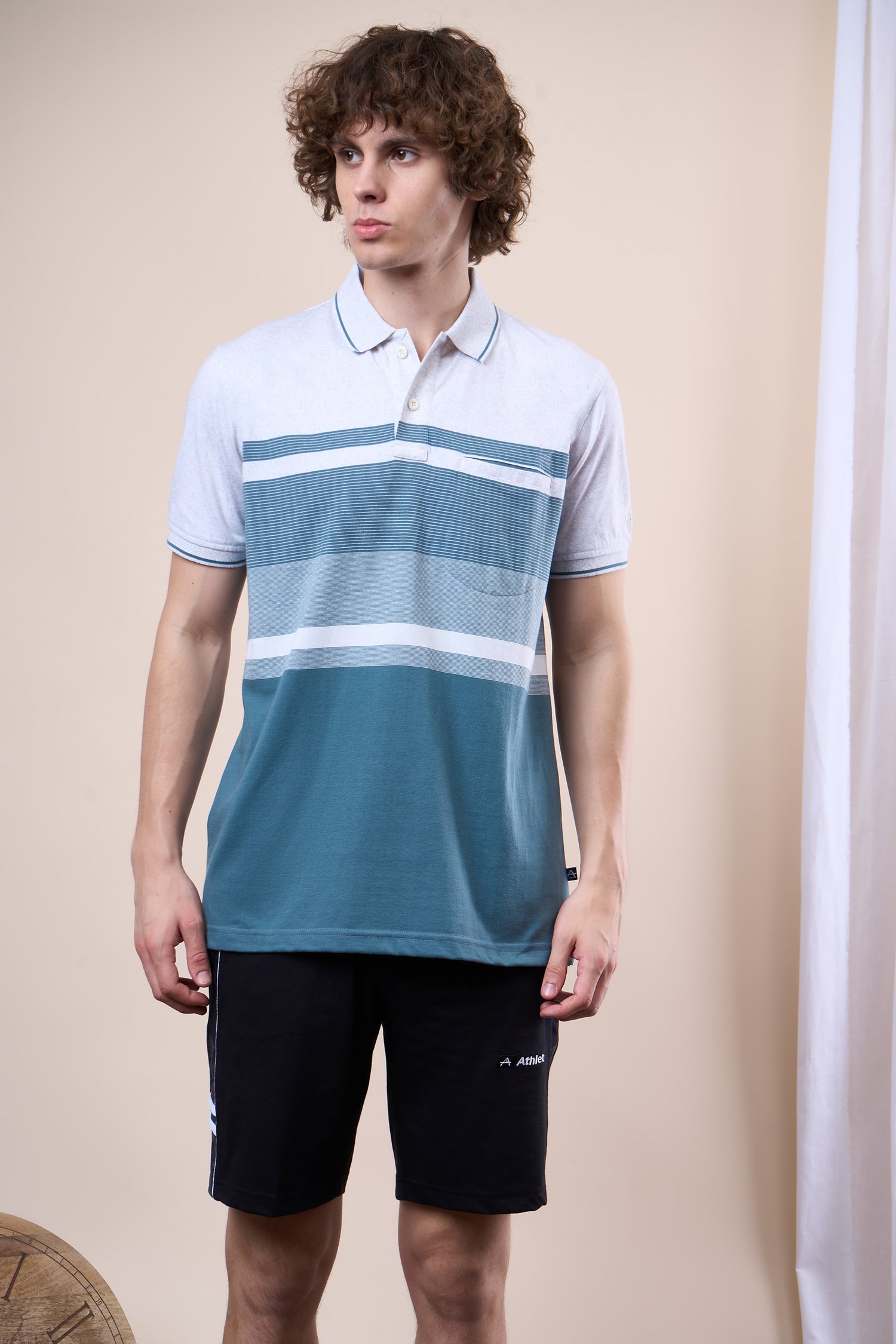 Striped Cotton Polo T-Shirt - 102530