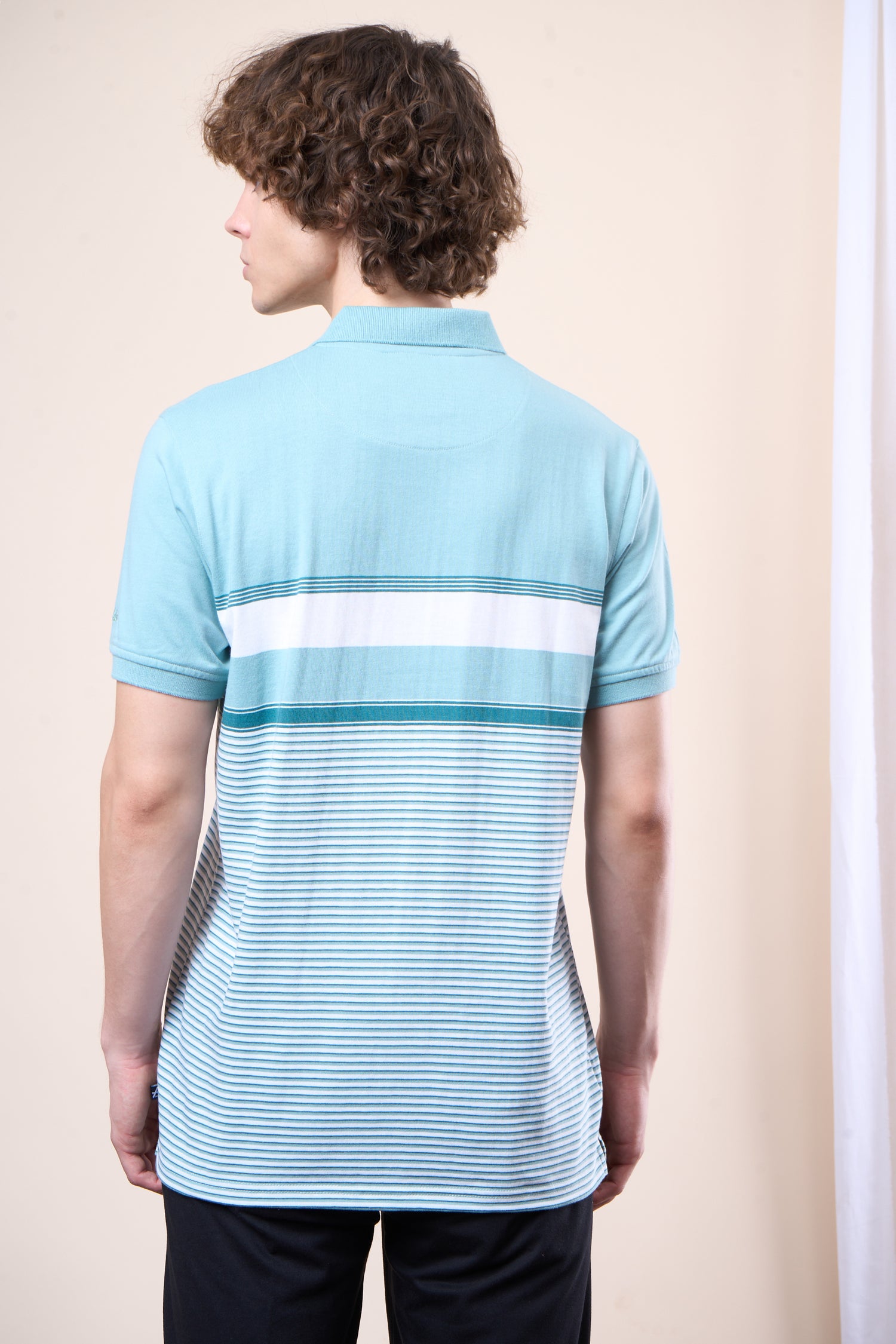 Striped Cotton Polo T-Shirt - 102527
