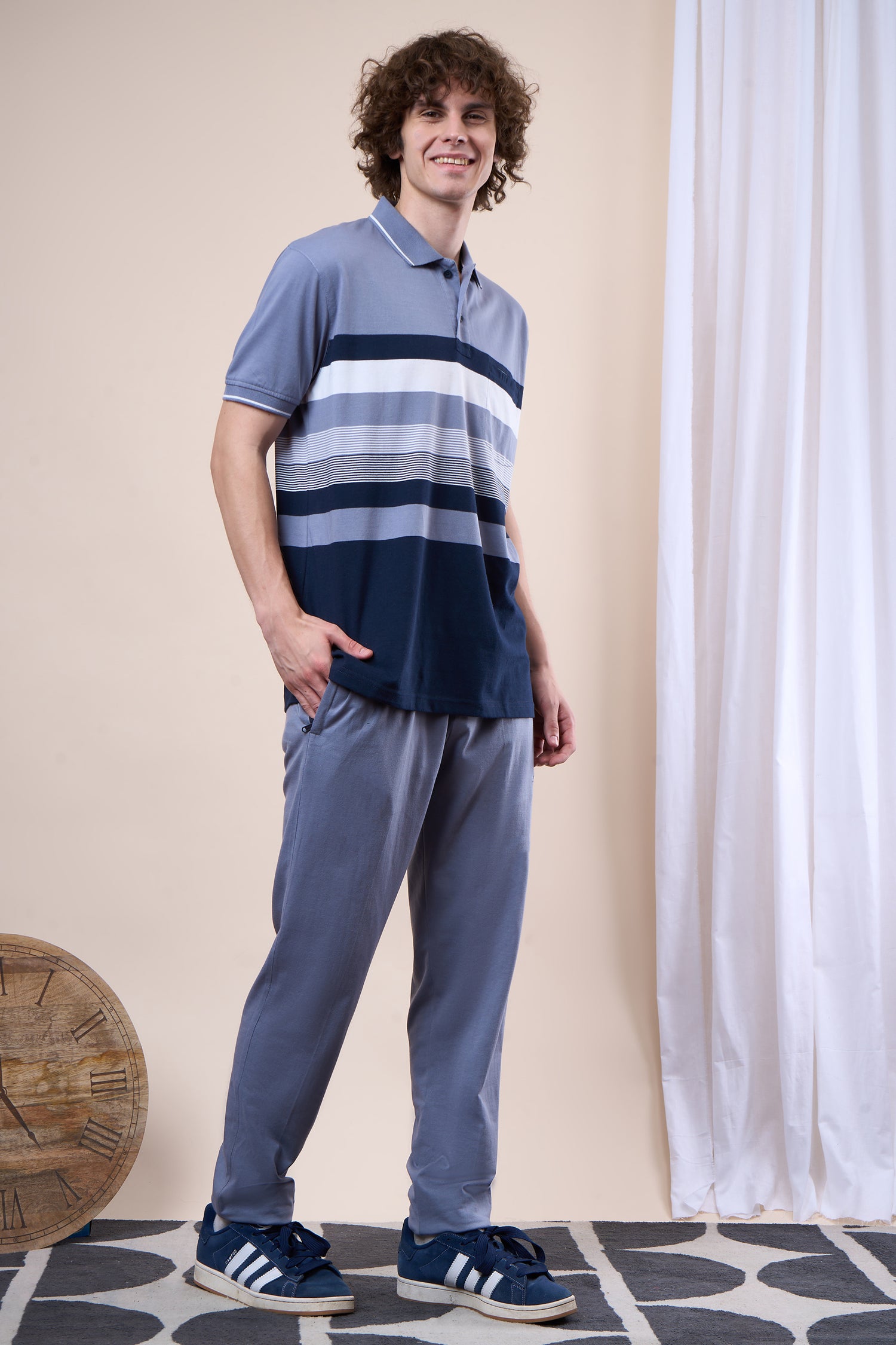 Striped Cotton Polo T-Shirt - 102528