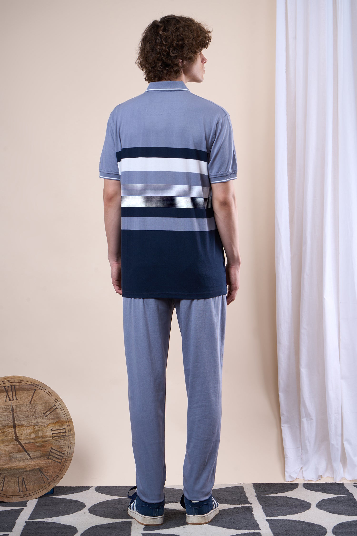 Striped Cotton Polo T-Shirt - 102528