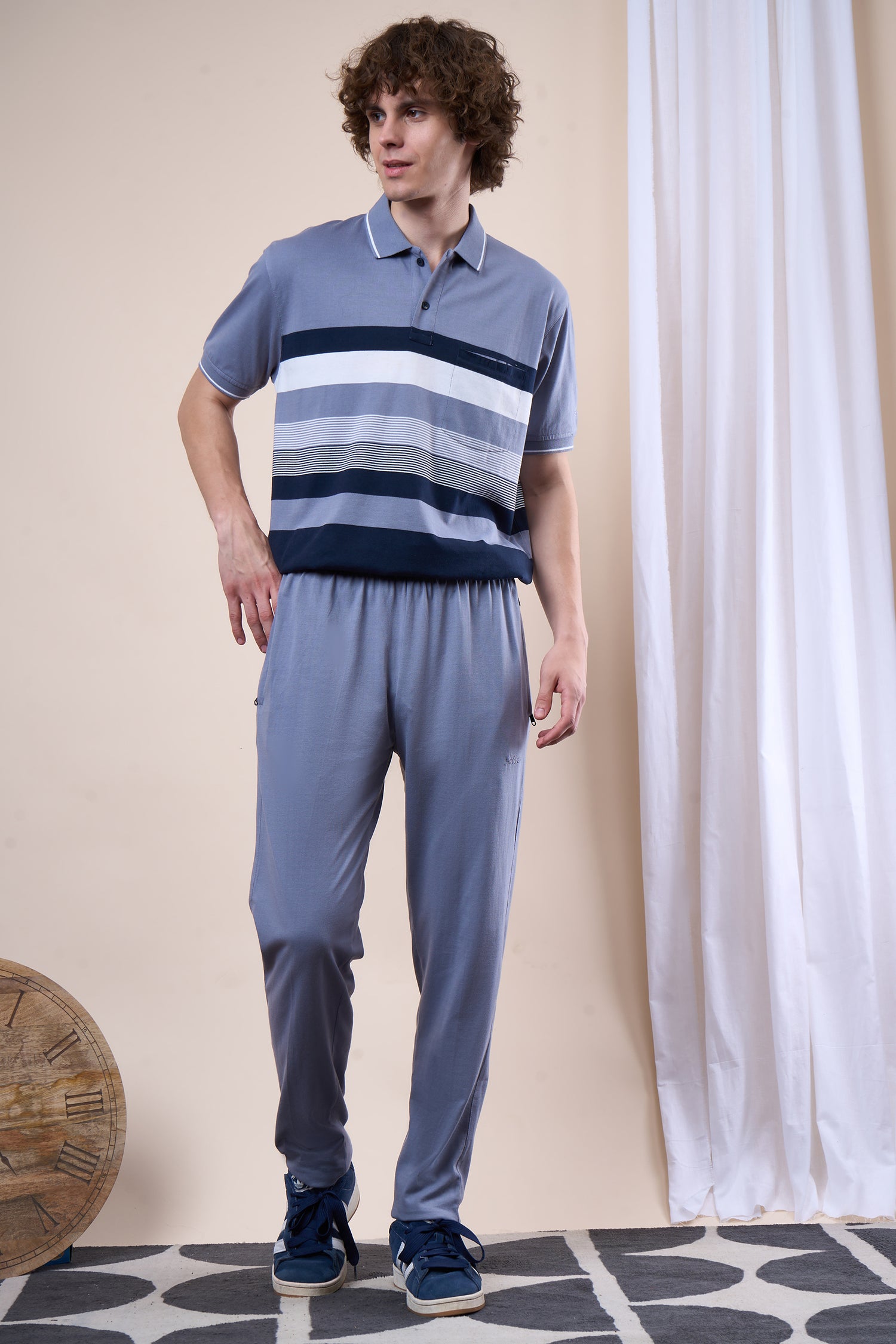 Striped Cotton Polo T-Shirt - 102528