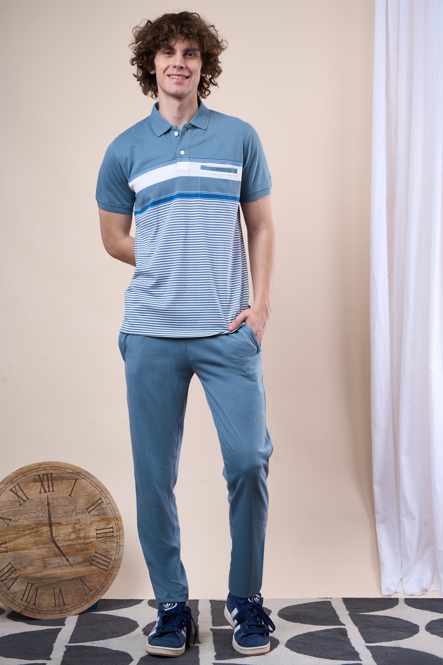 Striped Cotton Polo T-Shirt - 102527