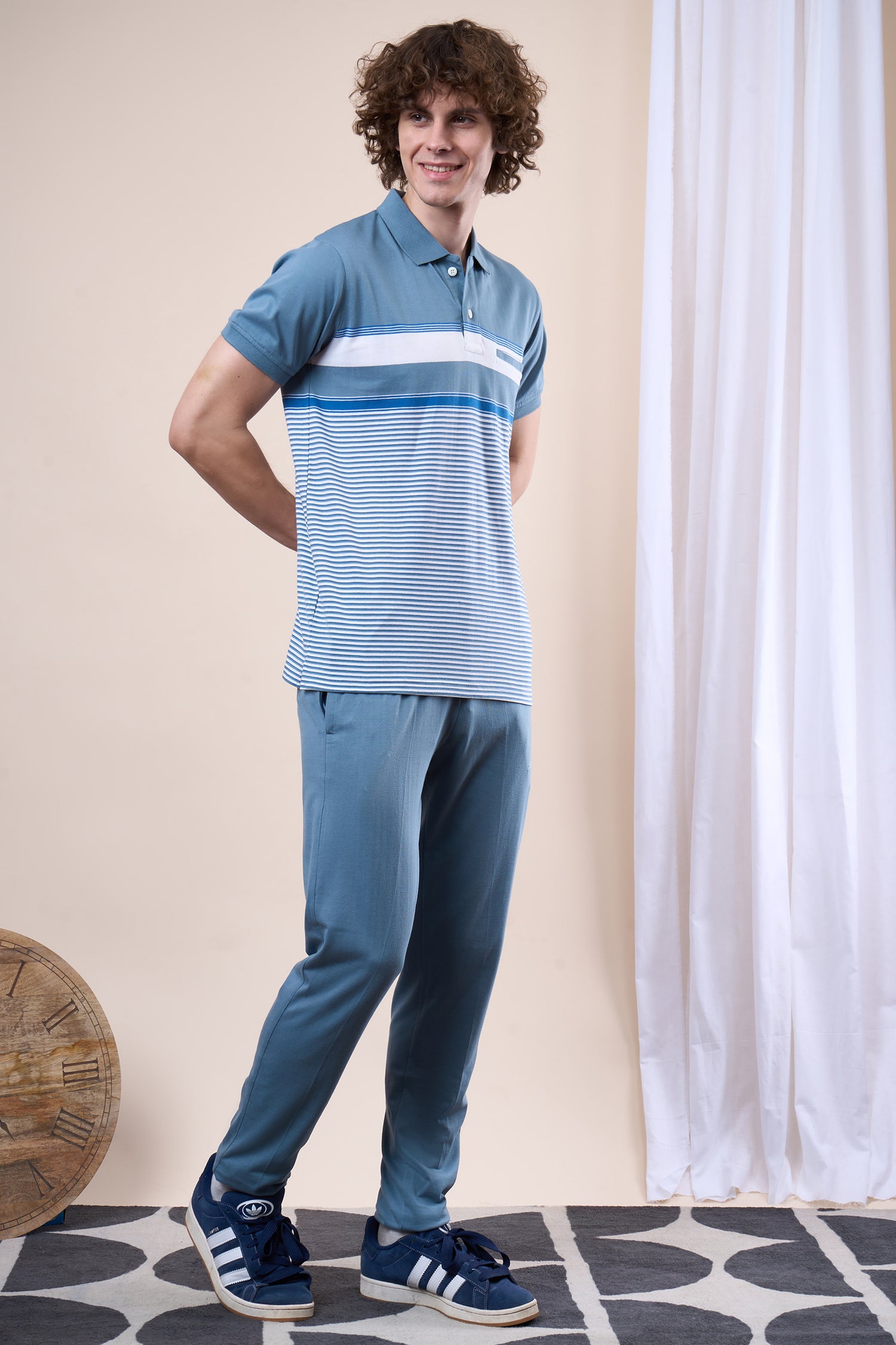 Striped Cotton Polo T-Shirt - 102527