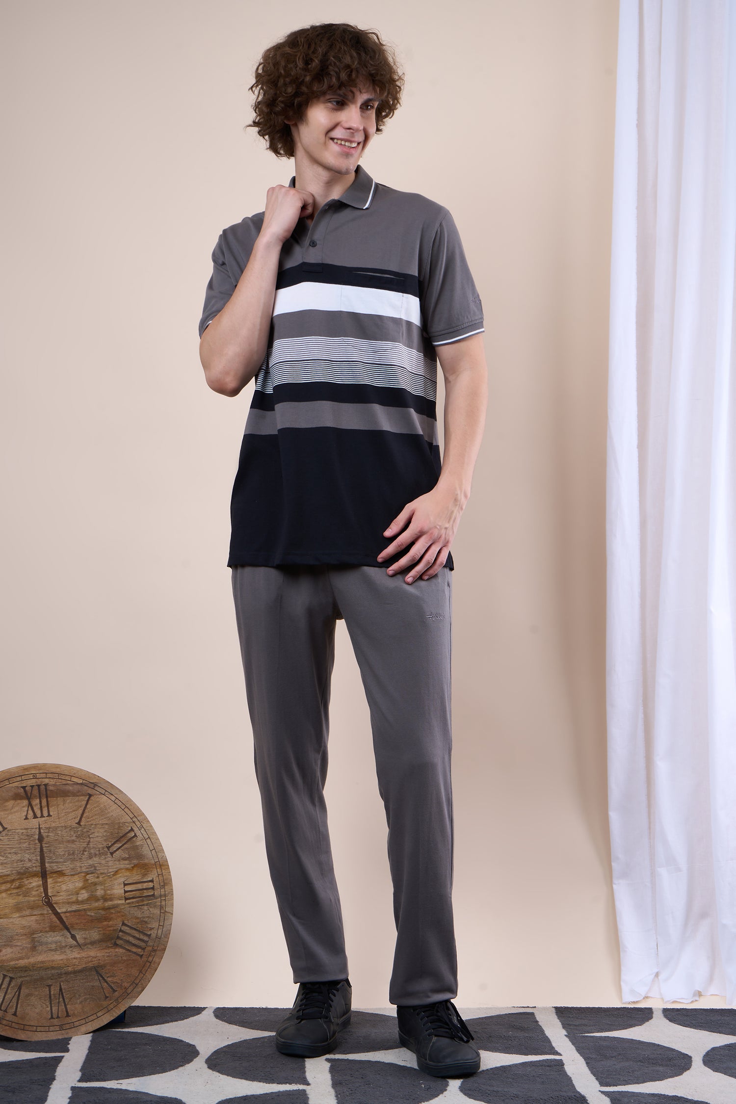 Striped Cotton Polo T-Shirt - 102528