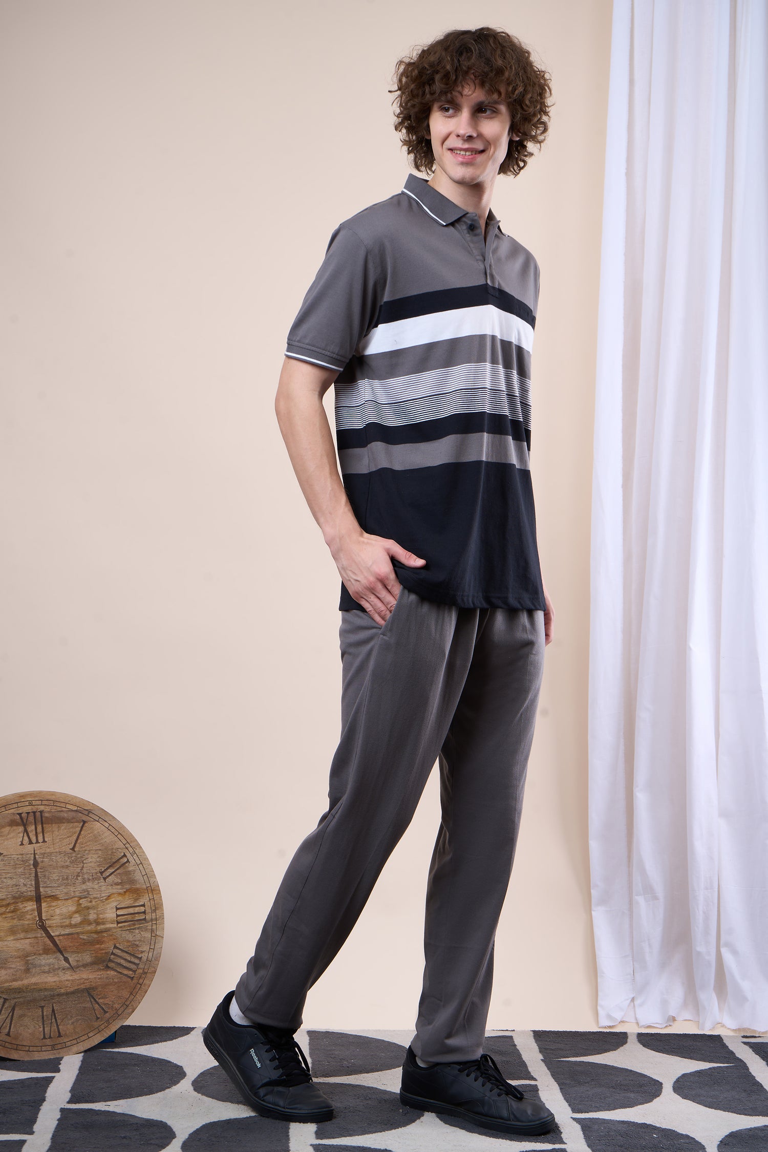 Striped Cotton Polo T-Shirt - 102528
