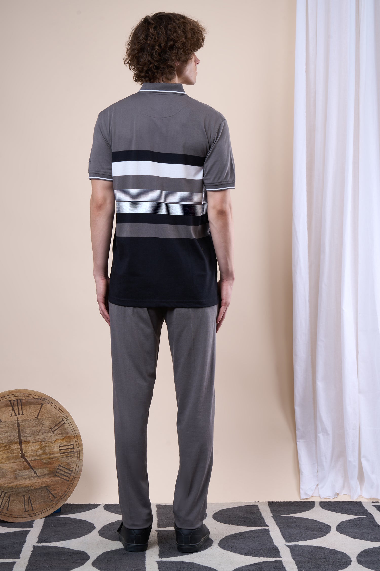Striped Cotton Polo T-Shirt - 102528