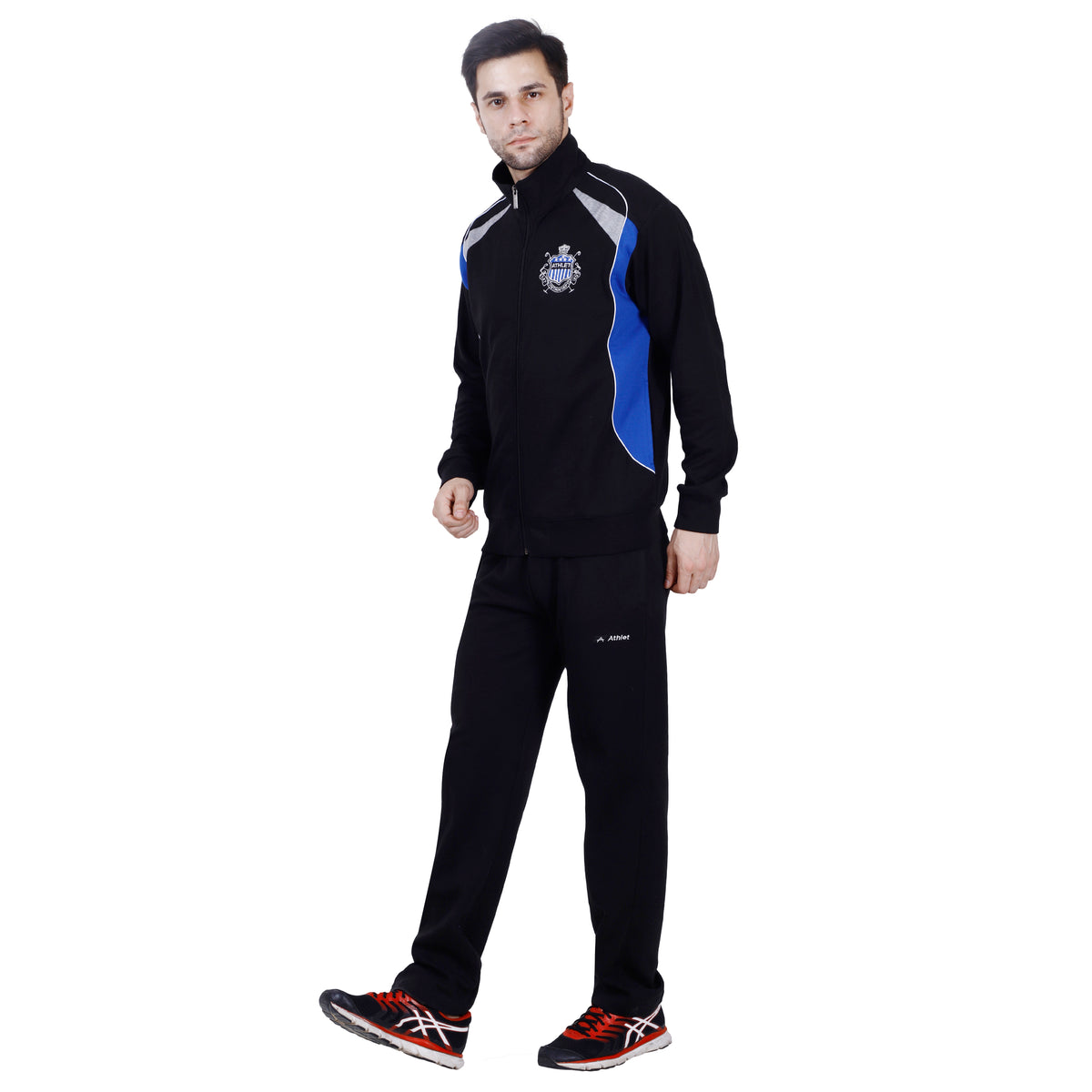 Shoulder Detail Zip-Up Tracksuit Set - 8011