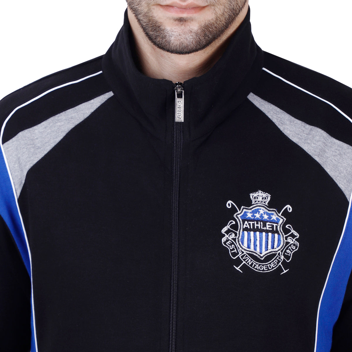 Shoulder Detail Zip-Up Tracksuit Set - 8011