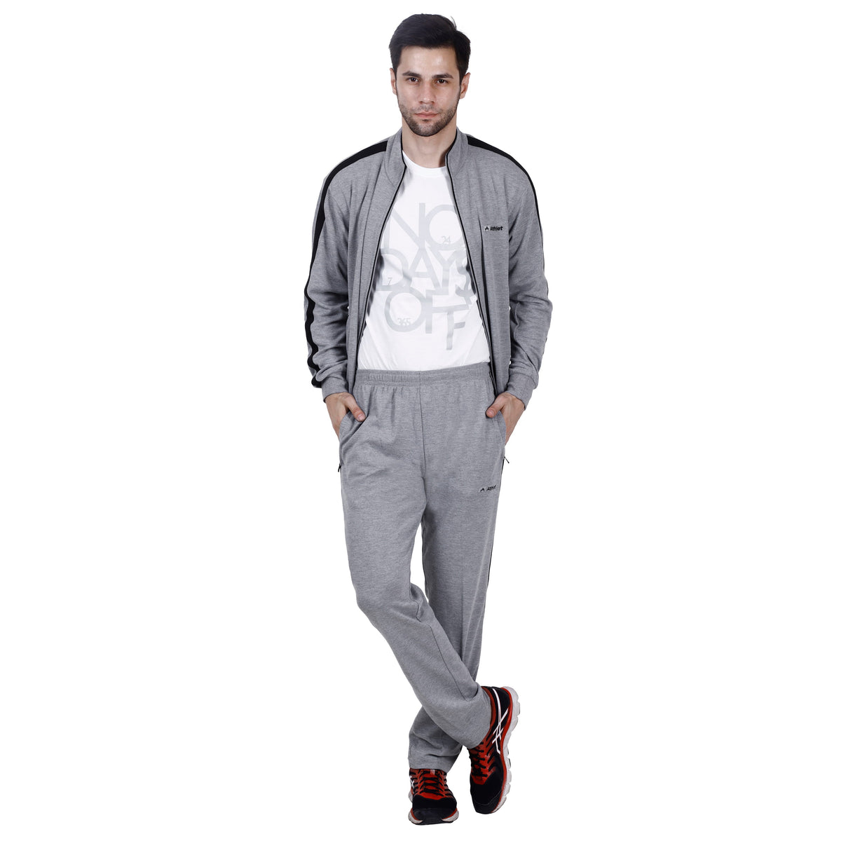 Men's Athletic Full-Zip Tracksuit Set - 8057