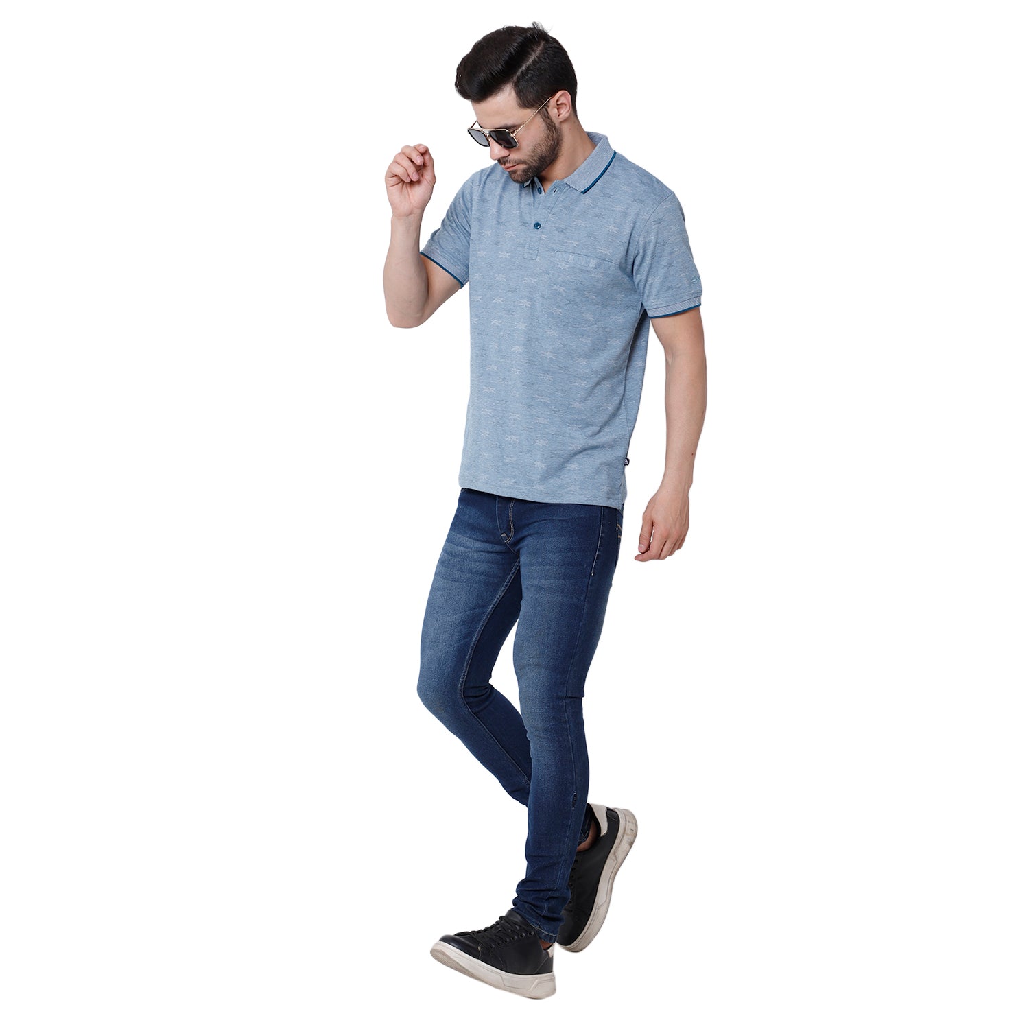 Men's Cotton Jacquard Polo T-Shirt - 202418