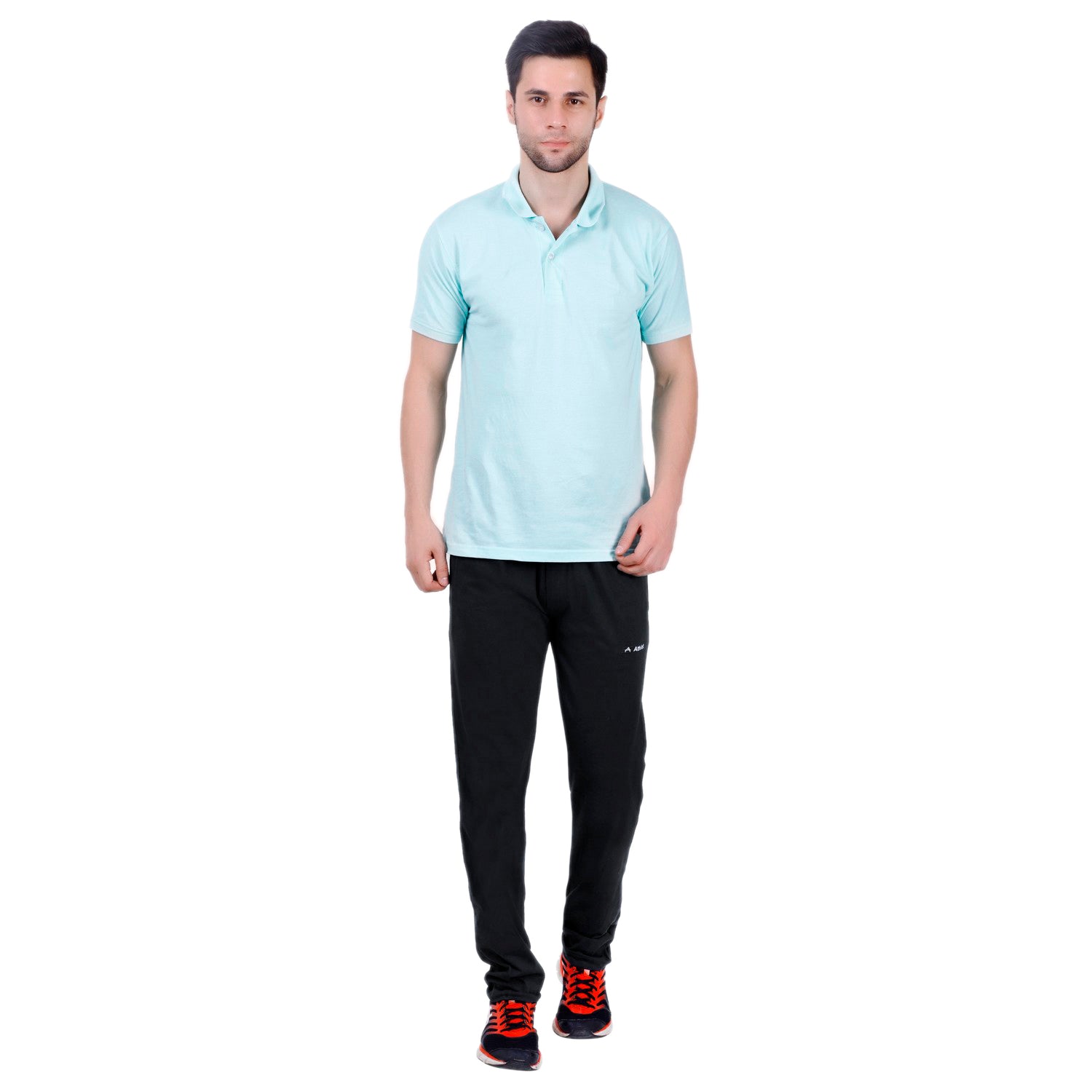 Cotton Track Pants with Front Zip & Back Pocket - 606
