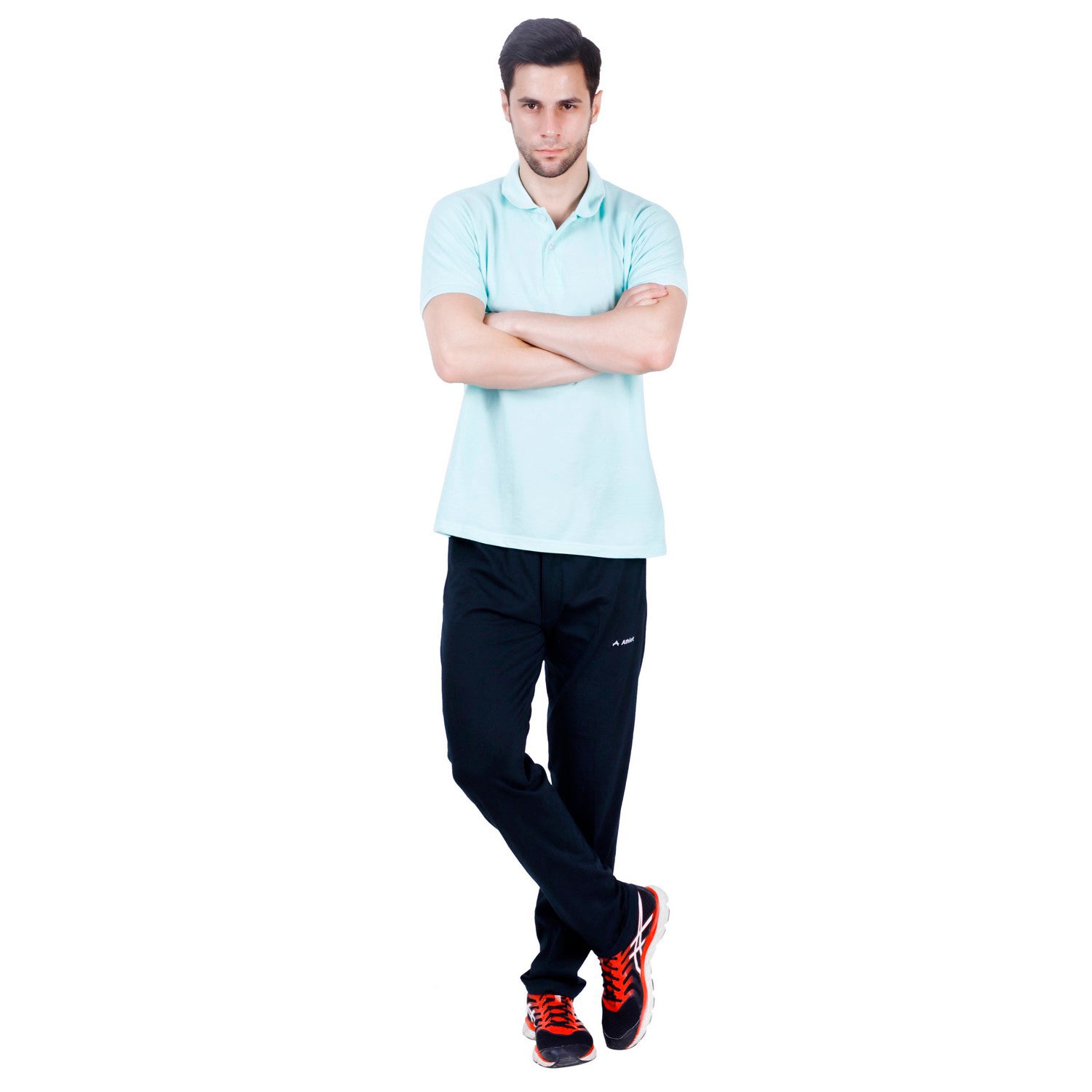 Cotton Track Pants with Front Zip & Back Pocket - 606