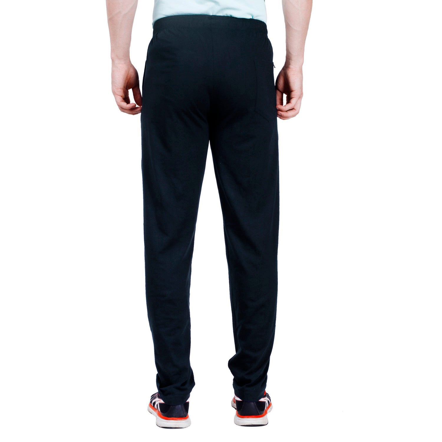 Cotton Track Pants with Front Zip & Back Pocket - 606