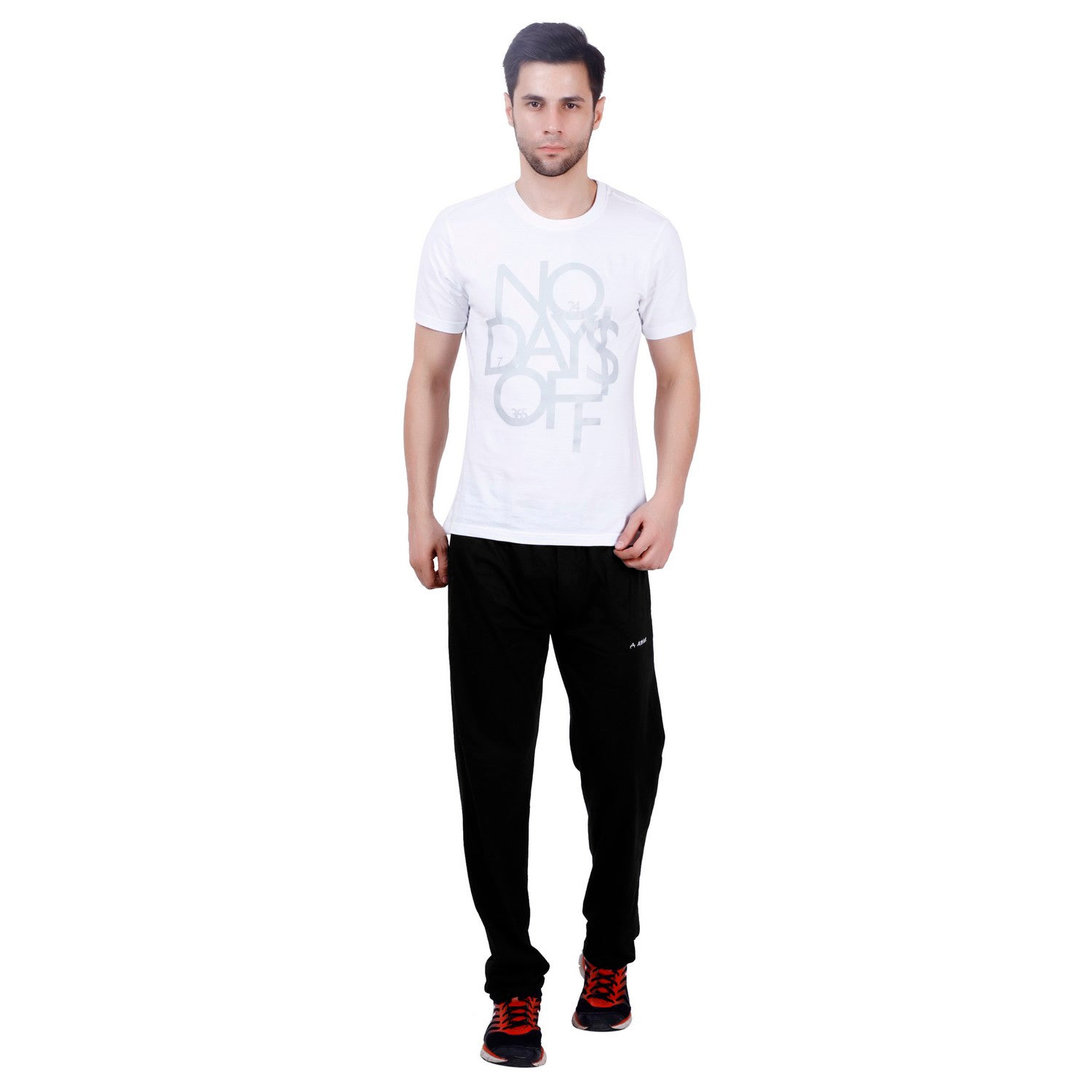 Cotton Track Pants with Front Zip & Back Pocket - 606