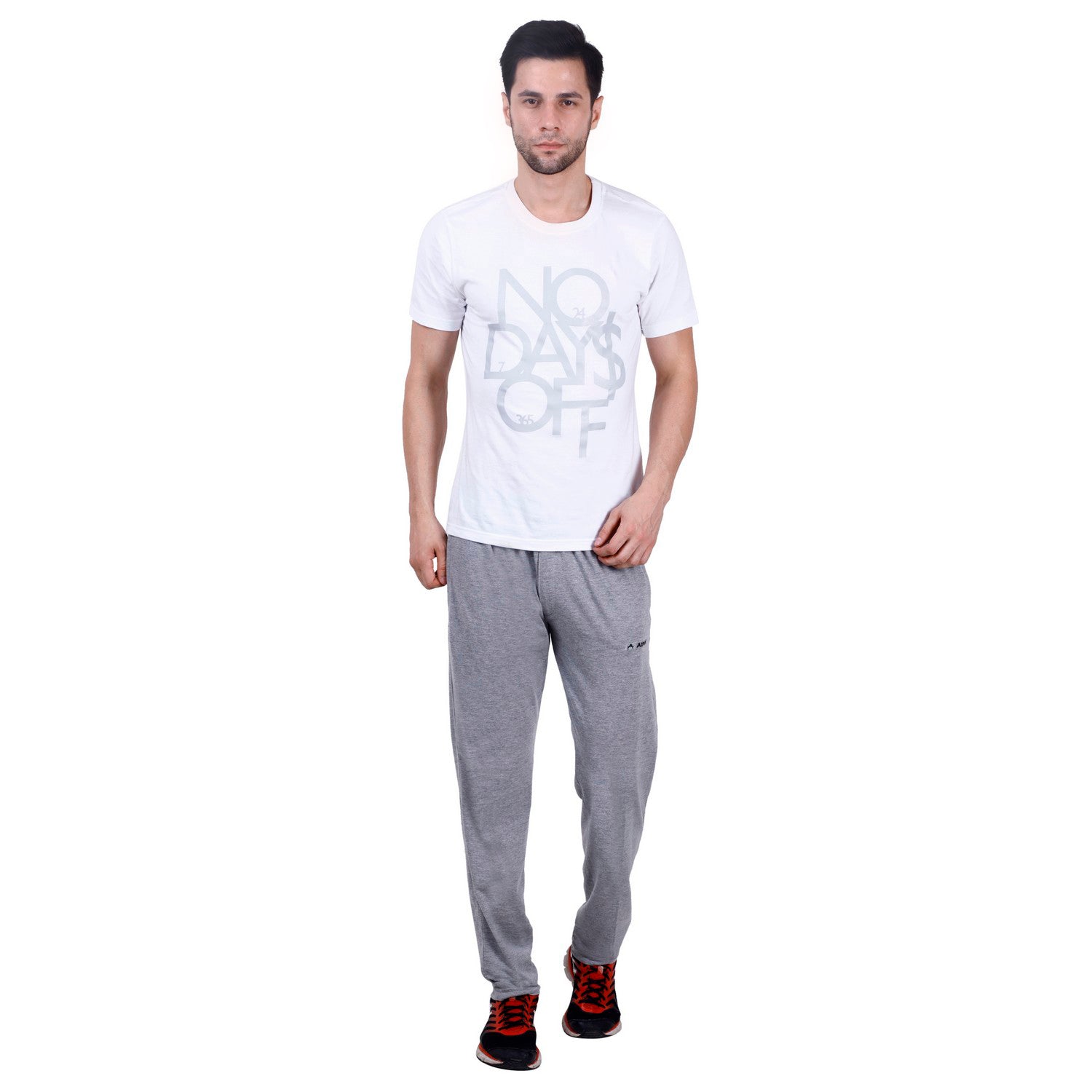 Cotton Track Pants with Front Zip & Back Pocket - 606