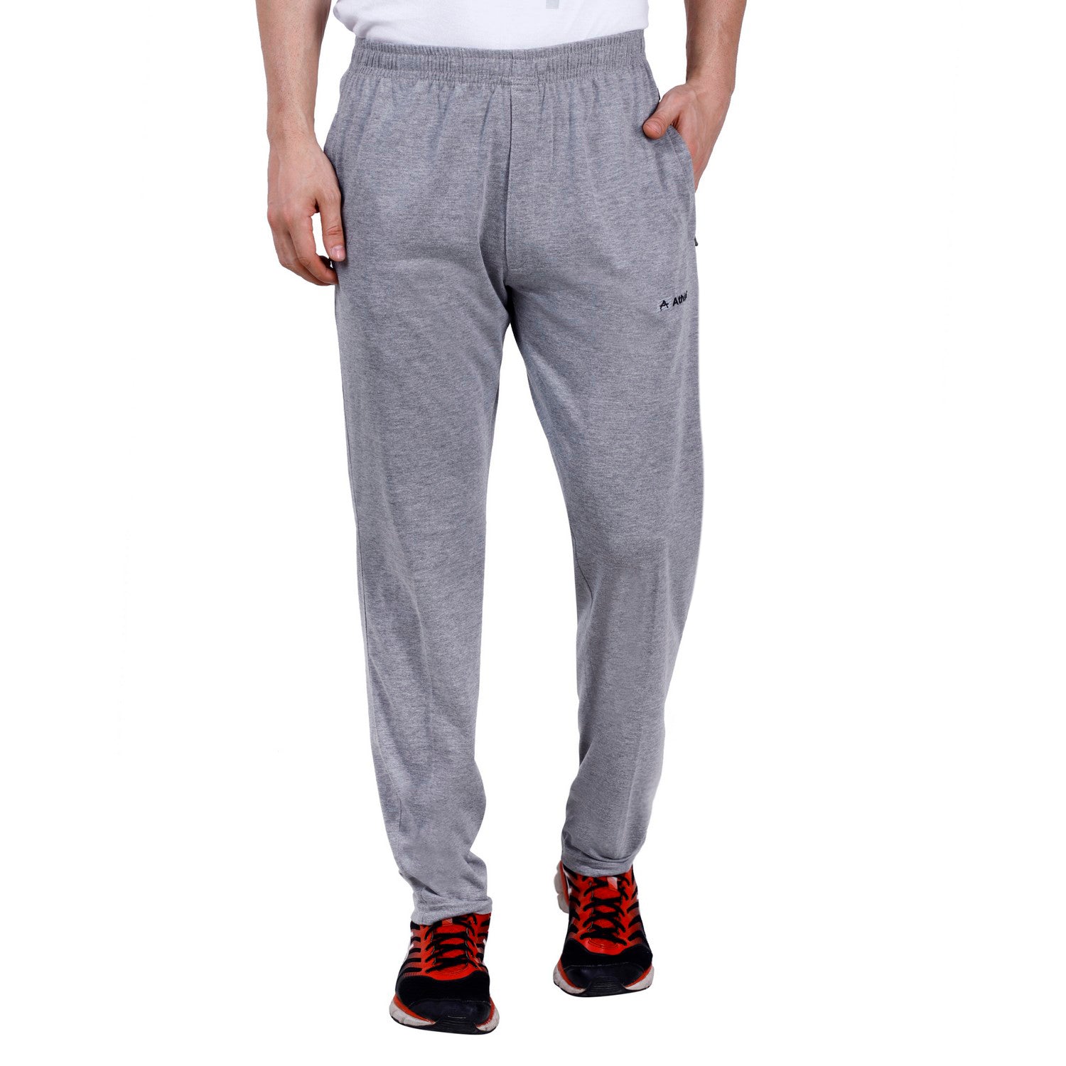 Cotton Track Pants with Front Zip & Back Pocket - 606