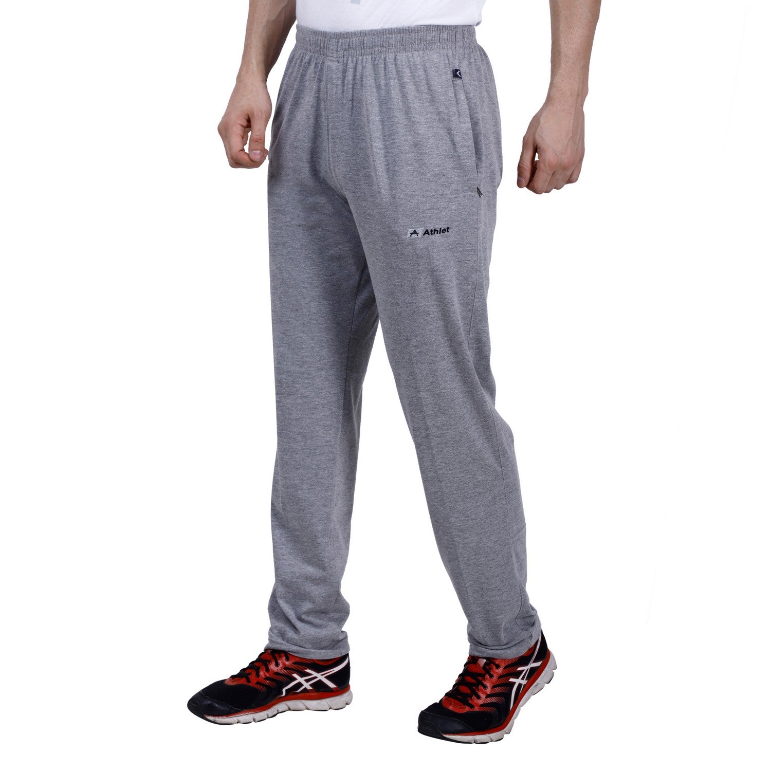 Cotton Track Pants with Front Zip & Back Pocket - 606