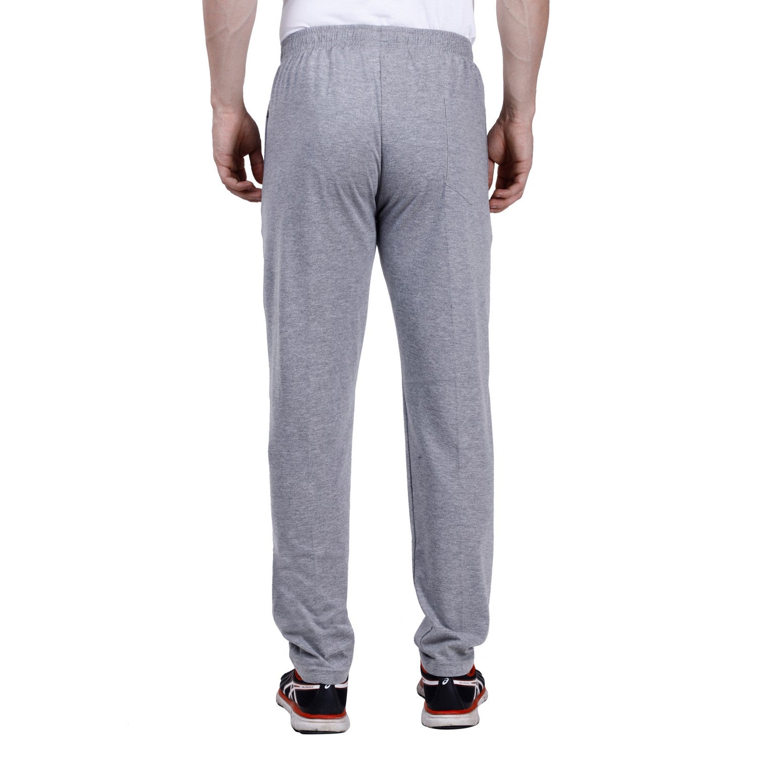 Cotton Track Pants with Front Zip & Back Pocket - 606