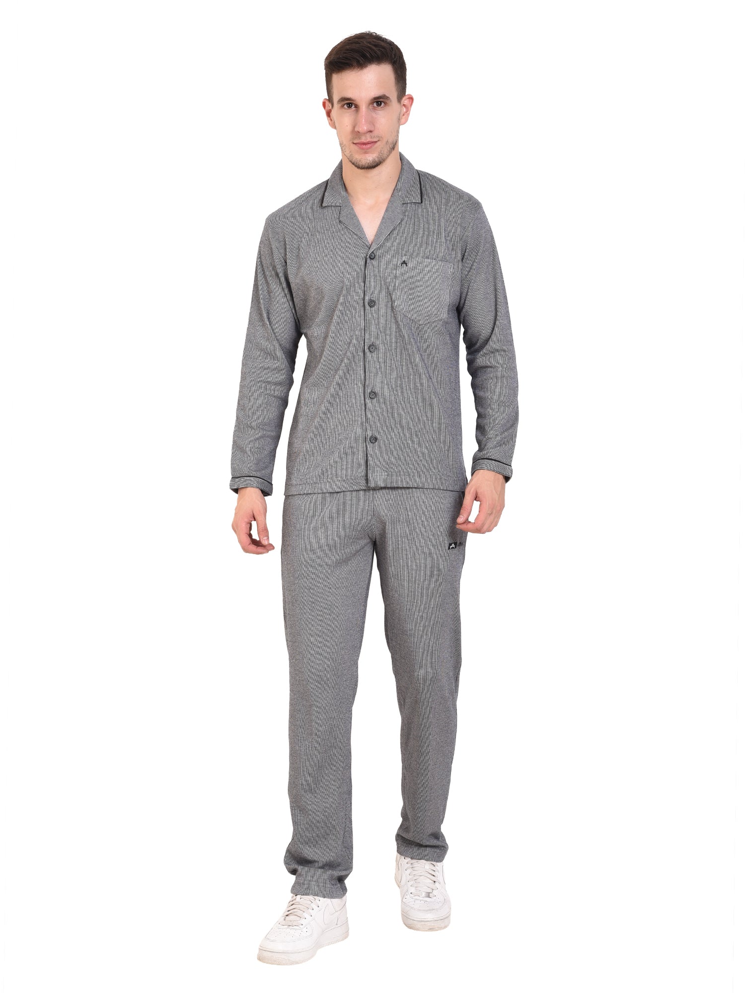 Front Button Pajama Set - Relaxed Fit NIghtsuit - 822 FS