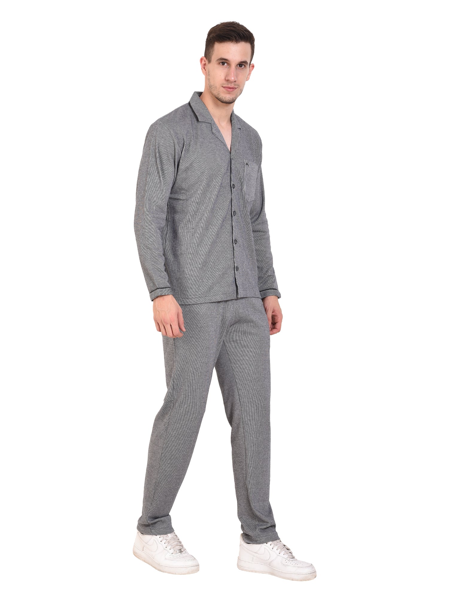 Front Button Pajama Set - Relaxed Fit NIghtsuit - 822 FS