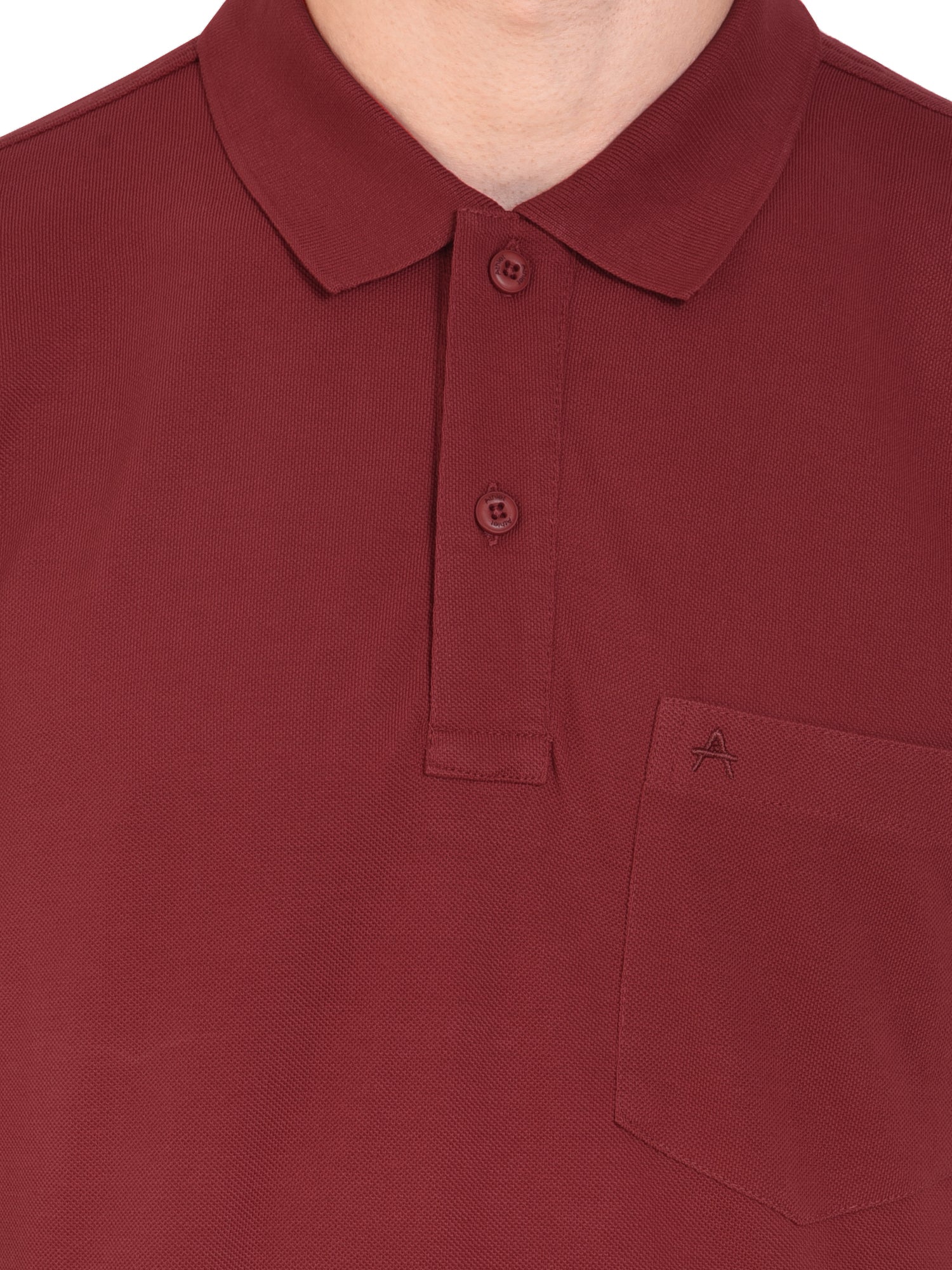 Casual Solid Matty Polo TShirt Chest Pocket - 1004 HS