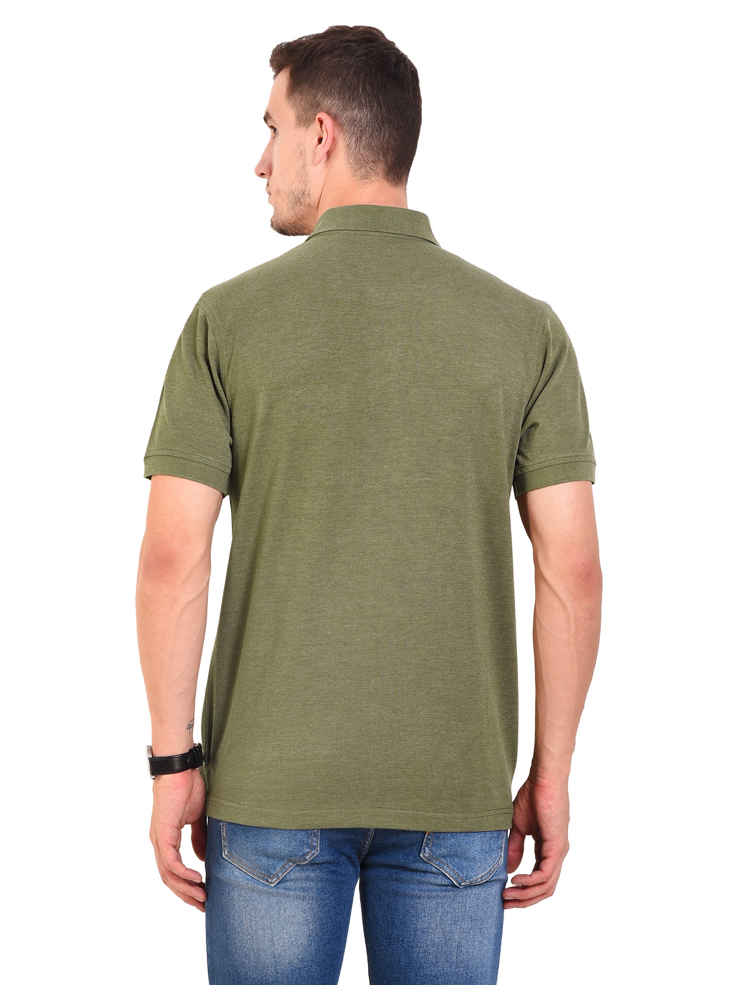 Casual Solid Matty Polo TShirt Chest Pocket - 1004 HS