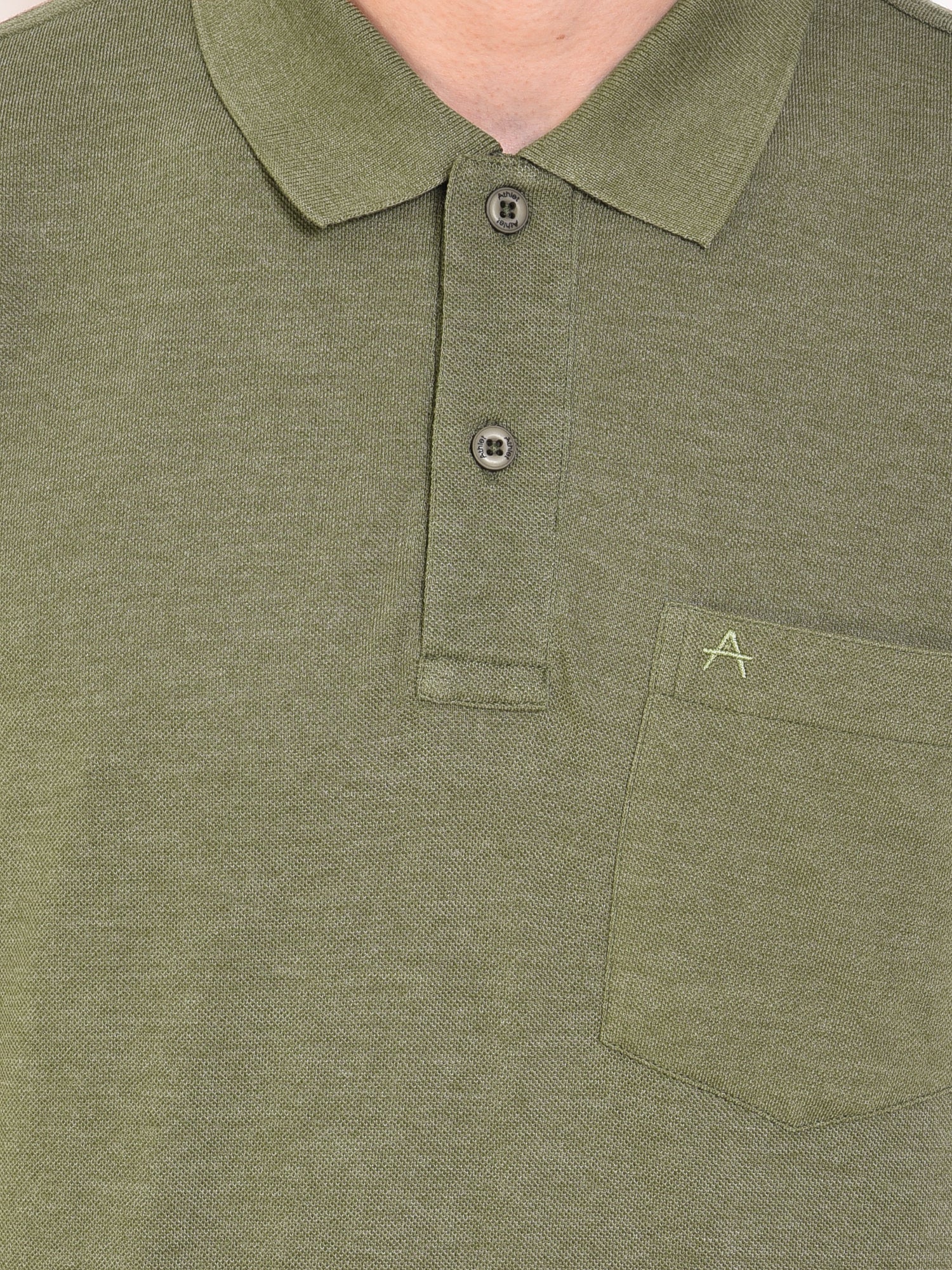 Casual Solid Matty Polo TShirt Chest Pocket - 1004 HS