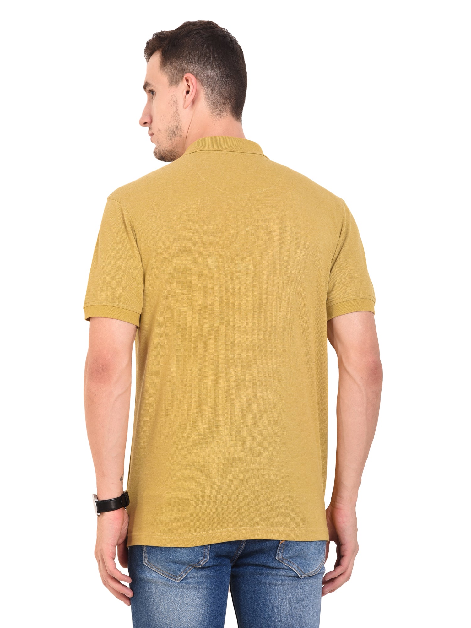 Casual Solid Matty Polo TShirt Chest Pocket - 1004 HS