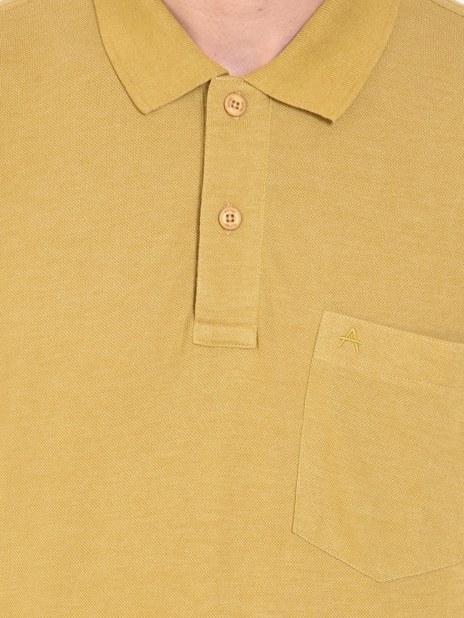 Casual Solid Matty Polo TShirt Chest Pocket - 1004 HS